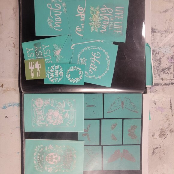 Bundle 4 ~ Reusable Silk Screen Stencils ~ 18 x 15 Binder~ Flowers, Garden, Bunn - Picture 6 of 16